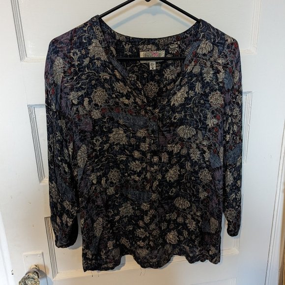 Anthropologie Bohemian Long Sleeve Patterned Shirt - Picture 1 of 6